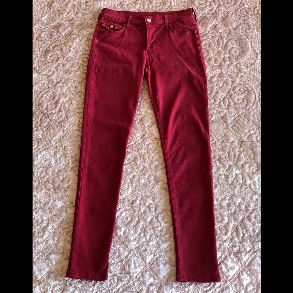 True Religion skinny vintage red jeans